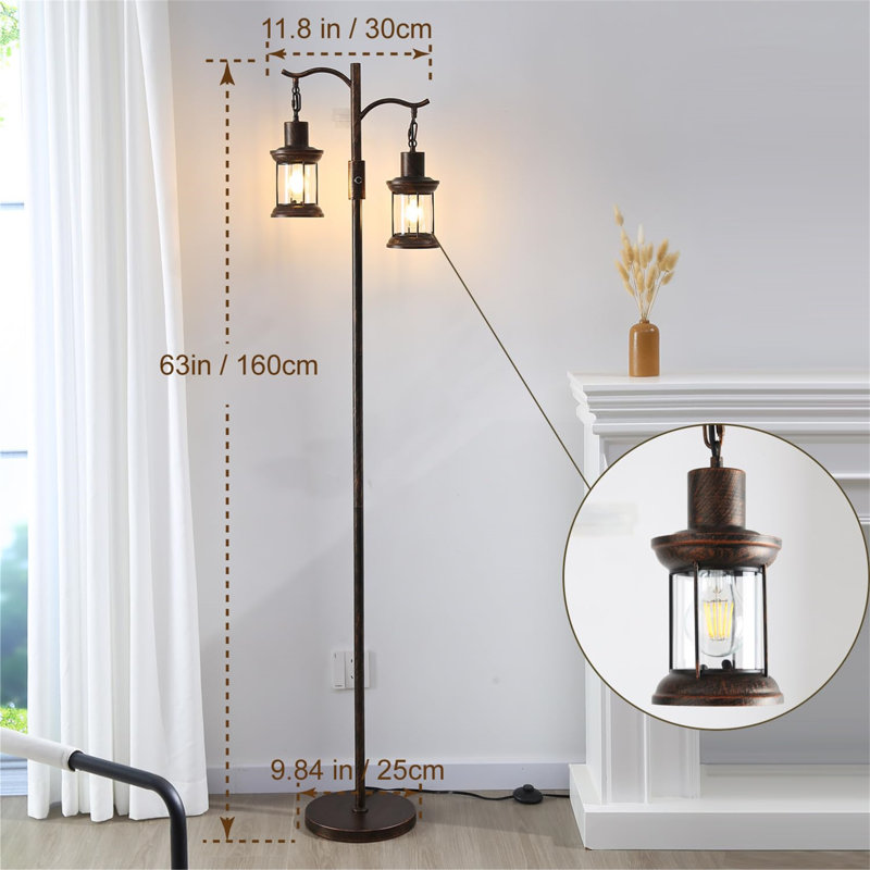 Vintage lantern floor lamp on sale